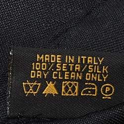 Pre Owned Bvlgari Black Logo Pattern Silk Stole