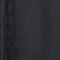 Pre Owned Bvlgari Black Logo Pattern Silk Stole
