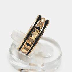 Bvlgari 18K Rose Gold & Ceramic Ceramic B.zero1 Rock Band Ring EU 51