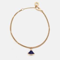 Pre Owned Bvlgari Divas' Dream Lapis Lazuli 18k Rose Gold Bracelet SM