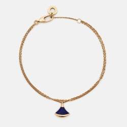 Pre Owned Bvlgari Divas' Dream Lapis Lazuli 18k Rose Gold Bracelet SM