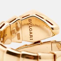 Bvlgari Serpenti Viper Diamond 18k Rose Gold Ring SIze 51