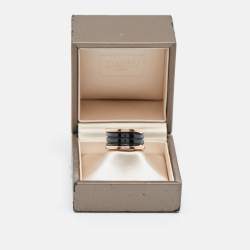 Pre Owned Bvlgari B.Zero1 4-Band Ceramic 18k Rose Gold Ring Size 56