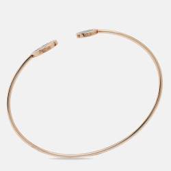 Pre Owned Bvlgari Bvlgari Bvlgari Malachite Tiger's Eye 18k Rose Gold Bracelet L