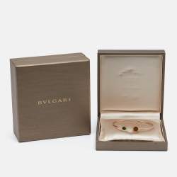 Pre Owned Bvlgari Bvlgari Bvlgari Malachite Tiger's Eye 18k Rose Gold Bracelet L