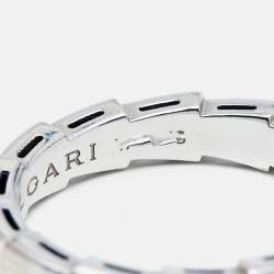 Pre Owned Bvlgari Serpenti Viper18k White Gold Ring Size 54