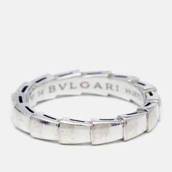 Pre Owned Bvlgari Serpenti Viper18k White Gold Ring Size 54