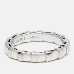 Pre Owned Bvlgari Serpenti Viper18k White Gold Ring Size 54