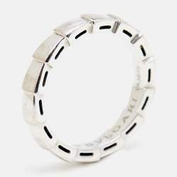 Pre Owned Bvlgari Serpenti Viper18k White Gold Ring Size 54