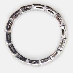 Pre Owned Bvlgari Serpenti Viper18k White Gold Ring Size 54