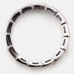 Pre Owned Bvlgari Serpenti Viper18k White Gold Ring Size 54