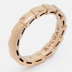 Pre Owned Bvlgari Serpenti Viper 18k Rose Gold Ring Size 52
