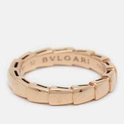 Pre Owned Bvlgari Serpenti Viper 18k Rose Gold Ring Size 52
