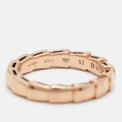 Pre Owned Bvlgari Serpenti Viper 18k Rose Gold Ring Size 52