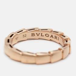 Pre Owned Bvlgari Serpenti Viper 18k Rose Gold Ring Size 52