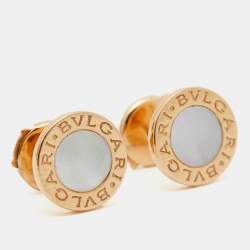 Bvlgari Bvlgari Bvlgari Mother of Pearl 18k Rose Gold Stud Earrings