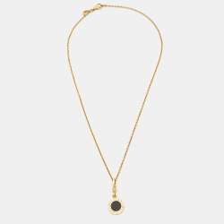 Pre Owned Bvlgari Bvlgari Bvlgari Onyx 18k Yellow Gold Necklace