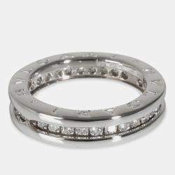 Bvlgari 18k White Gold and Diamond B.zero1 Band Ring EU 47