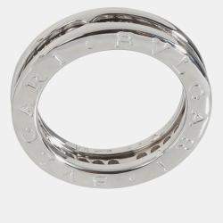 Bvlgari 18k White Gold and Diamond B.zero1 Band Ring EU 47