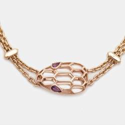 Pre Owned Bvlgari Serpenti Amethyst 18K Rose Gold Bracelet SM