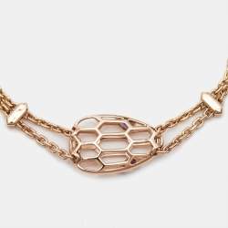 Pre Owned Bvlgari Serpenti Amethyst 18K Rose Gold Bracelet SM