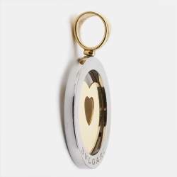 Pre Owned Bvlgari  Tondo Heart 18k Yellow Gold Stainless Steel Pendant
