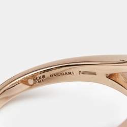 Pre Owned Bvlgari Serpenti Amethyst 18k Rose Gold Ring Size 55