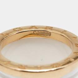 Bvlgari B.Zero1 4-Band Ceramic 18k Rose Gold Ring Size 51
