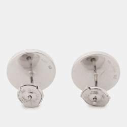 Pre Owned Bvlgari Bvlgari Onyx 18k White Gold Stud Earrings