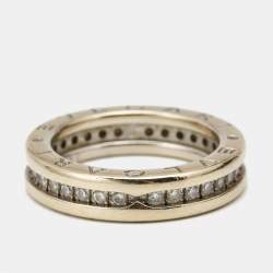 Bvlgari B.Zero1 1-Band Diamond 18k White Gold Band Ring 50