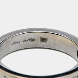 Pre Owned Bvlgari Bvlgari Bvlgari 18K White Gold Diamond Ring Size 54