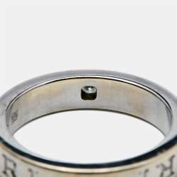 Pre Owned Bvlgari Bvlgari Bvlgari 18K White Gold Diamond Ring Size 54