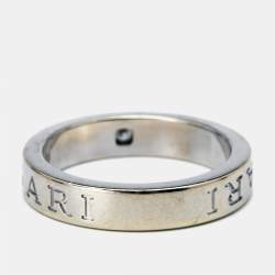 Pre Owned Bvlgari Bvlgari Bvlgari 18K White Gold Diamond Ring Size 54