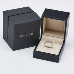 Pre Owned Bvlgari Bvlgari Bvlgari 18K White Gold Diamond Ring Size 54