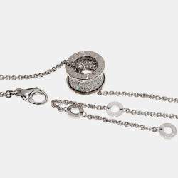 Bvlgari 18K White Gold and Diamond Bvlgari Bvlgari Pendant Necklace