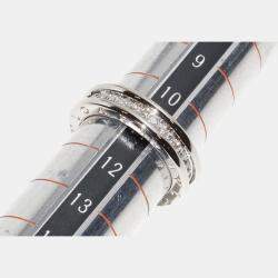 Pre Owned Bvlgari 18K White Gold and Diamond B.zero1 Band Ring EU 51