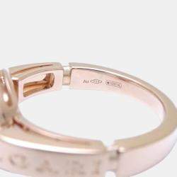 Bvlgari 18K Pink Gold and Diamond Openwork Ring EU 51