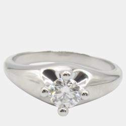 Bvlgari Platinum and Diamond Corona Band Ring EU 52
