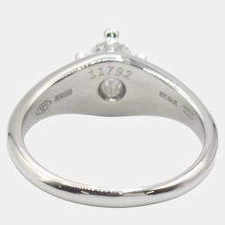 Bvlgari Platinum and Diamond Corona Band Ring EU 52