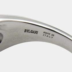 Bvlgari Platinum and Diamond Corona Band Ring EU 52