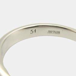 Bvlgari 18K White Gold and Diamond Flip Band Ring EU 51