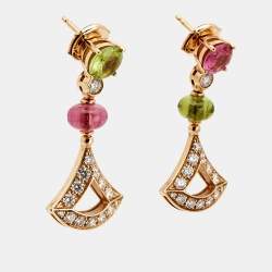 Bvlgari Divissima Multi Gemstone 18k Rose Gold Earrings