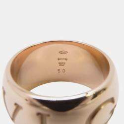 Bvlgari 18K Pink Gold Monologo Ring Size 50/#10
