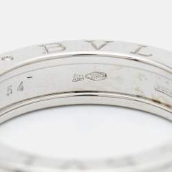 Bvlgari B.Zero1 18k White Gold 1-Band Ring Size 54