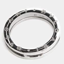 Bvlgari B.Zero1 1-Band 18k White Gold Ring Size 61