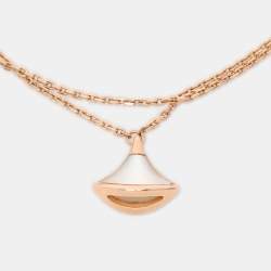 Pre Owned Bvlgari Divas’ Dream Mother of Pearl 18K Rose Gold Charm Bracelet SM