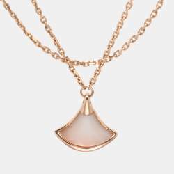 Pre Owned Bvlgari Divas’ Dream Mother of Pearl 18K Rose Gold Charm Bracelet SM