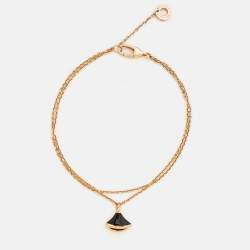 Pre Owned Bvlgari Divas' Dream Onyx 18k Rose Gold Bracelet M/L
