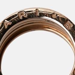 Pre Owned Bvlgari B.Zero1 4-Band Ceramic 18k Rose Gold Ring Size 57