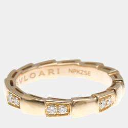 Bvlgari 18K Rose Gold and Diamond Serpenti Viper Band Ring EU 52